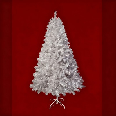 6FT Silver Pre-Lit Christmas Tree, 800 Branch Tips, 300 LED Lights, 11Modes, Hinged Full Design with Metal Stand, Perfect Indoor&Outdoor Holiday Decor