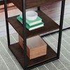 Vynxaria L-Shaped Desk (Brown Finish) with 5-Shelf Bookcase Adjustable Shelving, 31.5"L x15.5"W x66.1"H, Durable, Lightweight - 4 of 4