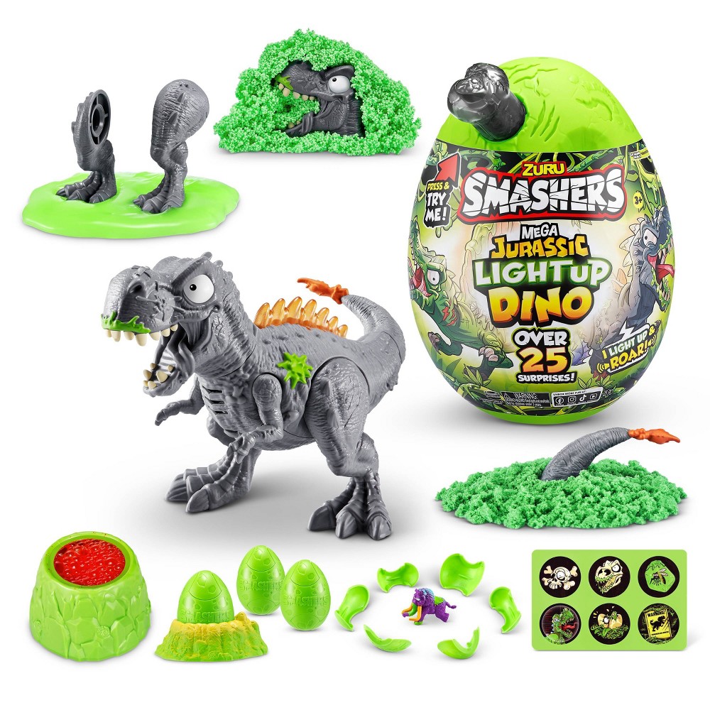 Smashers Mega Jurassic Light-Up Dino Surprise Egg Mini Figure Set