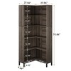 Resenkos Bookshelf, Bookcase Standing Shelf Unts,6-Tier Corner Bookcase, 71 inch L-Shaped Etagere Bookshelf,Gray & Black - 2 of 3