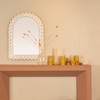 Storied Home Arched Raised Scallop Pattern Wood Wall Mirror, White - 2 of 4