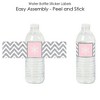 Big Dot of Happiness Pink Winter Wonderland - Holiday Snowflake Birthday Party and Baby Shower Water Bottle Sticker Labels - Set of 20 - 2 of 4