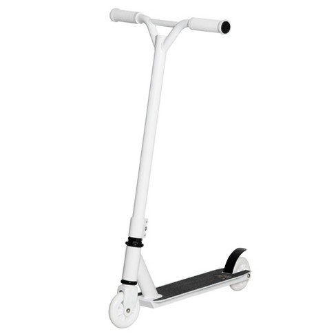Aosom Stunt Scooter Pro Scooter Entry Level Freestyle Scooter w/  Lightweight Alloy Deck for 14 Years and Up Teens, Adults, White