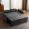 57 Inch Loveseat Pull Out Beds,Sleeper Sofa with a Reversible Backrest Cushion, Side Pockets,Two USB Ports and a Phone Holder-Maison Boucle - 2 of 4
