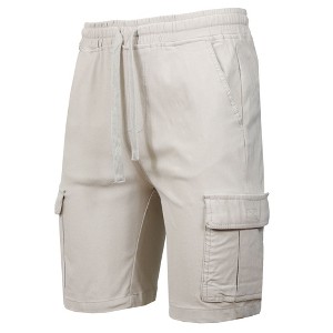Galaxy By Harvic Men’s Slim Fit Super Flex Stretch Cargo Jogger Shorts - 1 of 4
