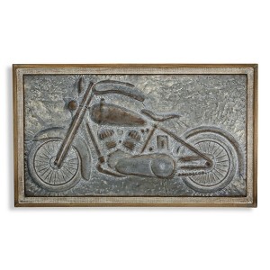 Cheung's Fiore Wood Framed Metal Motorcycle Wall Decor - 1 of 4