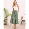 INSPIRE CHIC Women's Summer Elastic High Waist Tiered Casual Beach A-Line Maxi Skirt - 4 of 4