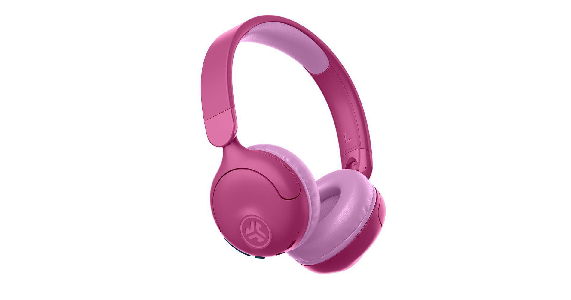 JLab JBuddies Pop Bluetooth Wireless Kids' Headphones - Pink: Over-Ear Foam Cushions, Built-In Mic, Water-Resistant