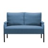 DOMETOUR 45.7" Loveseat Couch for Living Room Bedroom Apartment, Metal Frame Futon Loveseat  Sofa - 2 of 4