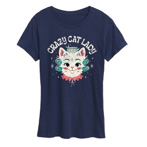 Women's - Instant Message - Crazy Cat Lady Short Sleeve Graphic T-Shirt - 1 of 4