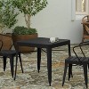Merrick Lane 31.5" Square Indoor/Outdoor Black Steel Patio Dining Table for 4 with Black Poly Resin Slatted Top - 2 of 4