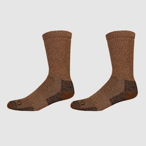 Dickies® Men's 2pk Steel Toe Moisture Control Crew Socks - Brown 6-12: Midweight Cotton Blend, Machine Washable - 1 of 2