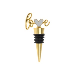Unique Bargains Bottle Stoppers Heart with "Love" Zinc Alloy PTR Rose 3.54"x1.77"x0.79" 1 Pc - 1 of 3