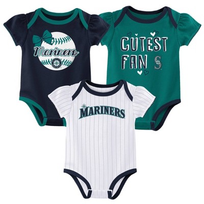 Infant Royal/Gold/Cream Seattle Mariners Future Number One Creeper  Three-Pack