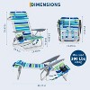 Backpack Beach Chair, Lightweight Portable Lay Flat Folding Beach Chair with 5 Reclining Positions, Backpack Straps, Phone Pocket, Cup Holder - 3 of 4