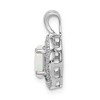 Black Bow Jewelry Rhodium Plated Sterling Silver, Diamond & Gemstone Pendant, 10 x 16mm - 2 of 4