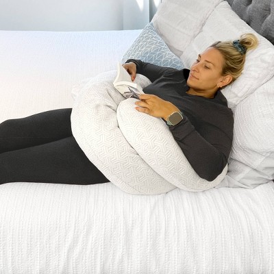 C-Shaped Cooling Maternity Body Pillow with Knitted Cover