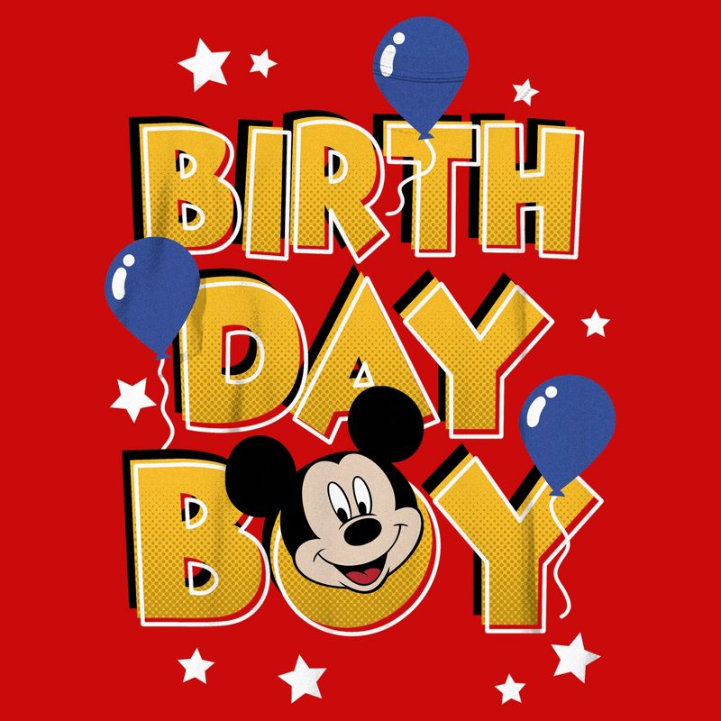 Boy's Disney Mickey Mouse Birthday Boy Balloons T-Shirt, 2 of 5