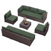 UPHA 9-Piece Rattan Patio Sofa Conversation Set with Cushions - 2 of 4