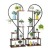 Karl Home 6 Layers Half Heart Iron Wood Plant Stand Flower Pot Stand - 3 of 4