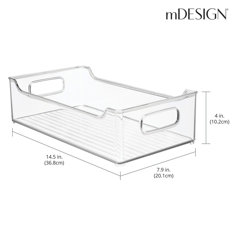 mDesign Kitchen Plastic Storage Organizer Bin, Open Dip Front and Handles, 4 of 9