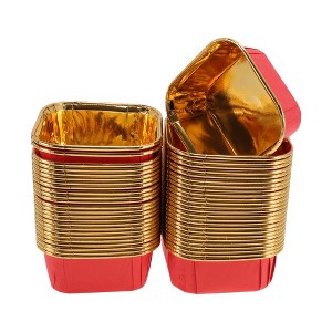 Unique Bargains Square Shape Disposable Baking Cups Aluminum Foil 3.35"x3.35"x1.38" 50 Pcs - 1 of 4