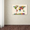 Trademark Fine Art -Michael Tompsett 'Map of the World Watercolor II' Canvas Art - 3 of 3