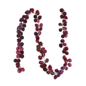 Northlight 5' x 2.5" Unlit Wine Burgundy Glitter Mini Pine Cone Artificial Christmas Garland - 1 of 1