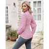 KOJOOIN Women's Knit Ribbed Maternity Ruched Tunic Pullover Sweater - 2 of 4