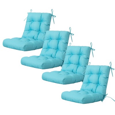 ARTPLAN Seat/Back Outdoor Chair Cushion,Set of 4 Patio Chair Cushion with Tie,Tufted Replacement for Patio Furniture,40x20x4 Inches,4 Count