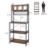 Karl Home 5-Tier Kitchen Bakers Rack with 10 S Hooks and 3 Cubes Rustic Brown - 4 of 4