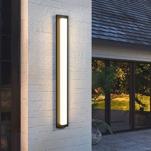 LamQee Modern Linear Outdoor Wall Lights Exterior Lighting Fixtures Outdoor Wall Sconces Wall Mount Lights With Acrylic Shade - 1 of 4