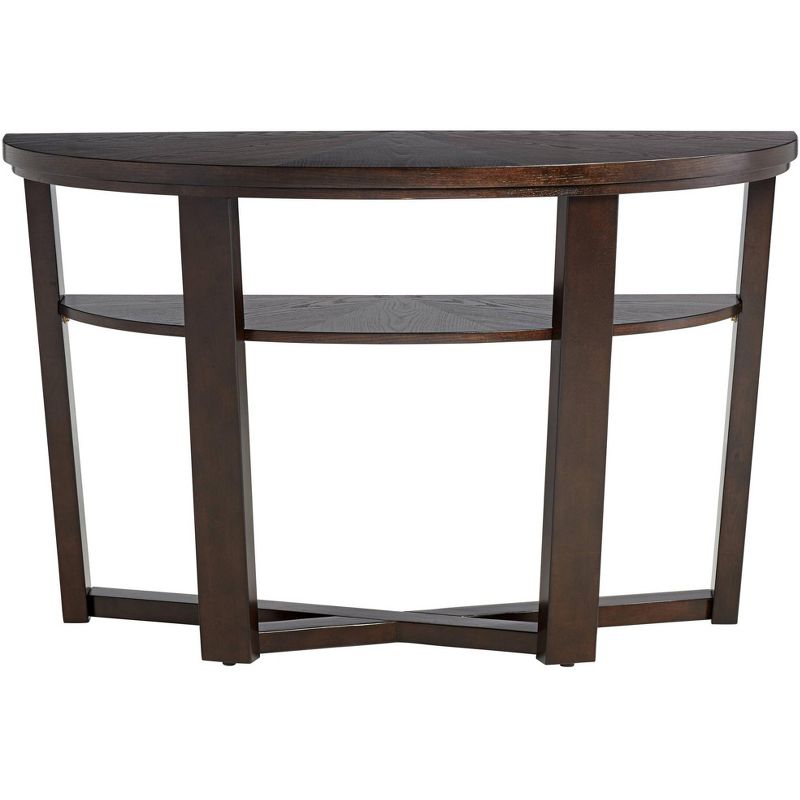 Elm Lane Conrad Modern Rich Wood Console Table 47 1/2" x 18" with Shelf Dark Brown Crisscross Leg for Living Room Bedroom Bedside Entryway Home Office, 1 of 10