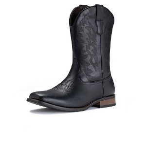 IUV Western Boots Wide Square Toe Western Retro Boot Black/Brown - 1 of 4