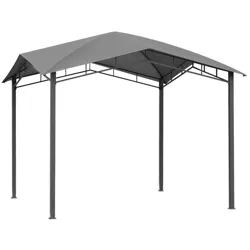 Outsunny 10' x 10' Soft Top Patio Gazebo Outdoor Canopy with Unique Geometric Design, Steel Frame, & Weather Roof