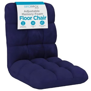 BIRDROCK HOME Adjustable Memory Foam Floor Chair - Comfortable, Versatile Seat for Gaming, Reading, Meditation - Foldable, Blue. - 1 of 4
