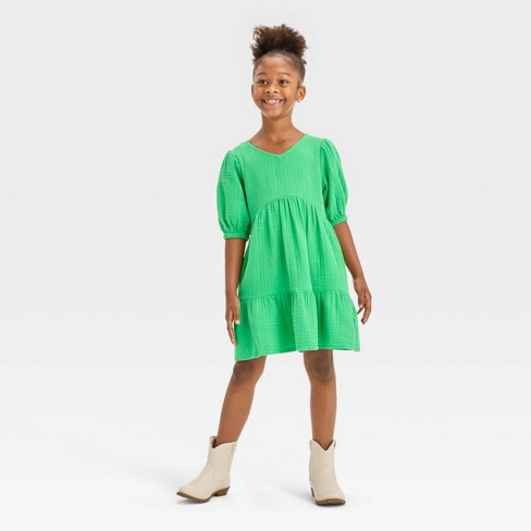Girls' Short Sleeve Gauze Dress - Cat & Jack™ : Target