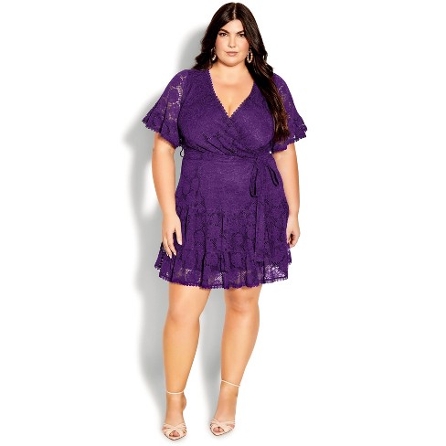 City Chic  Women's Plus Size Garden Kisses Dress - Petunia - 14w : Target