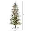 Nearly Natural 6.5-ft Slim Flocked Nova Scotia Spruce Artificial Christmas Tree with 300 Warm White LED Lights and 699 Bendable Branches - 2 of 4
