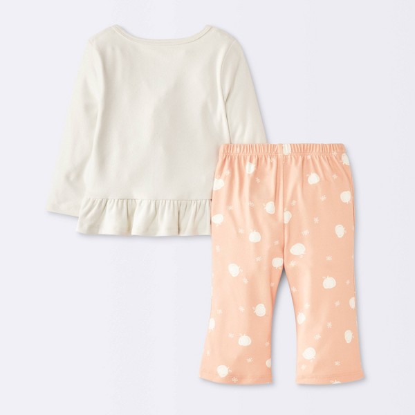 Conjunto de Bebé Niña de Camisa de Manga Larga y Leggings Acampanados Calabaza - Cloud Island™ Crema 2
