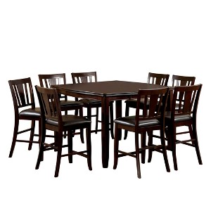 9pc Glaivewood Sturdy Counter Dining Table Set Espresso - ioHOMES, Brown