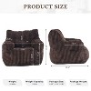 Soft Corduroy Bean Bag Chair with Memory Foam Filling, Tufted Round Lounge Seat for Modern Indoor Spaces, No Assembly Needed-Baofuwish - 4 of 4