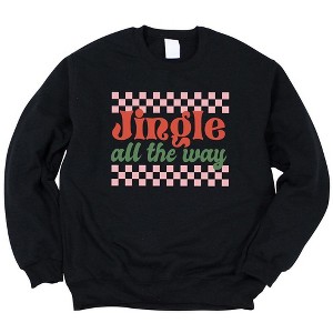 Simply Sage Market Women's Graphic Sweatshirt Jingle All The Way Checkered - 1 of 2