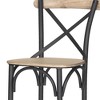 HomeRoots 26" Natural and Gray Solid Wood and Iron Counter Height Bar Chair - 4 of 4