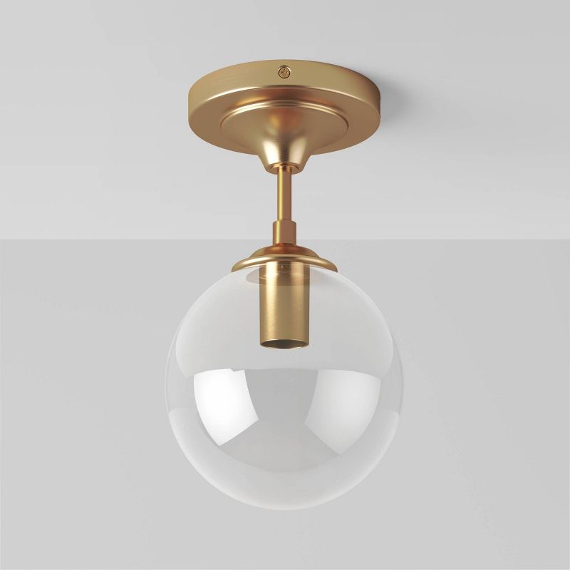 Geneva Collection Glass Semi Flush Mount Ceiling Globe Brass - Threshold&#8482;, 1 of 7