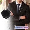 Unique Bargains Wedding Camellia Flower Groom Boutonnieres Lapel Pins for Men 1 Pc - 4 of 4