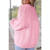 Coolmee Women's Open Front Chunky Knit Cardigan Loose Lantern Long Sleeve Oversized Sweater Coats with Pocket - 2 of 4