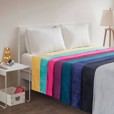 King Aqua Plush Reversible Machine Washable Blanket