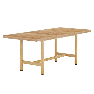 Resenkos Dining Table, Kitchen Table,Wood Dining Table, 63" Farmhouse Kitchen Dinner Table for 6 People,Brown