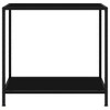 vidaXL Console Table Black Tempered Glass & Powder-Coated Steel Medium - 2 of 2